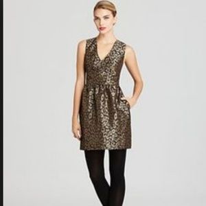 Tegan Kitty Jacquard V-Neck Dress